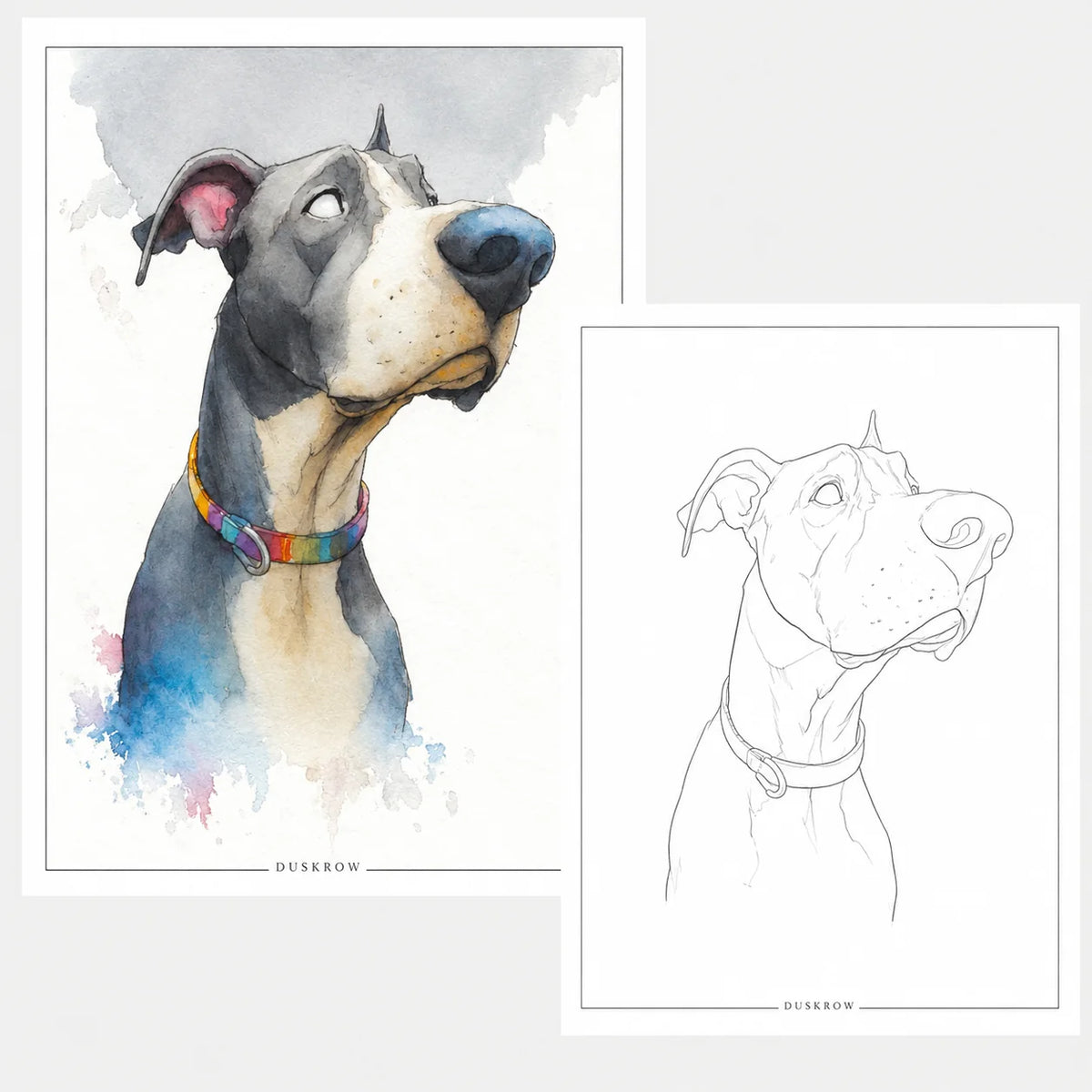 Duskrow | 20 Cute Pet Watercolor Coloring Pages (PDF) | gallery 02