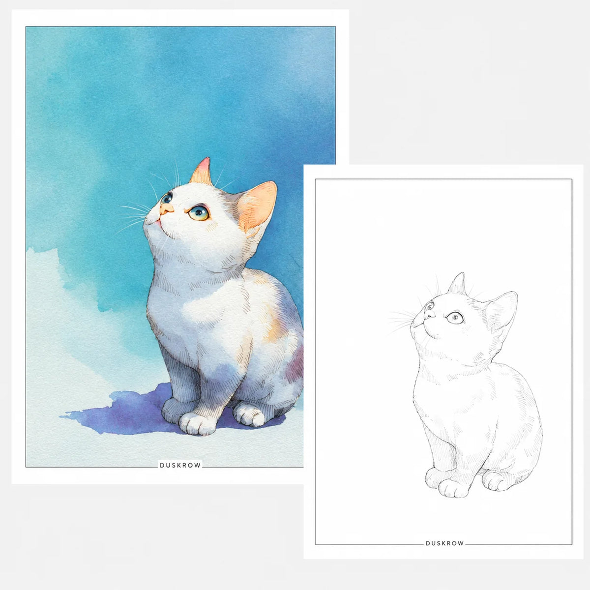 Duskrow | 20 Cute Pet Watercolor Coloring Pages (PDF) | gallery 03