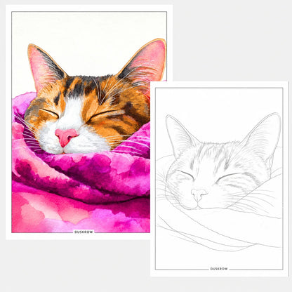 Duskrow | 20 Cute Pet Watercolor Coloring Pages (PDF) | gallery 05