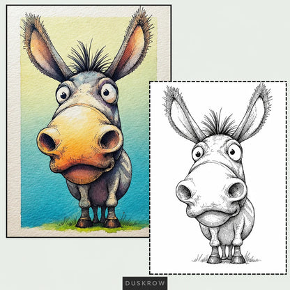 Duskrow | 60 Wild Animals Watercolor Coloring Pages (PDF) | gallery 02