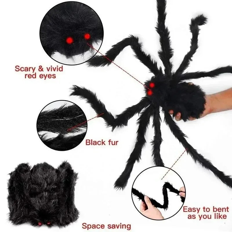 Close-up of plush spider legs and body
