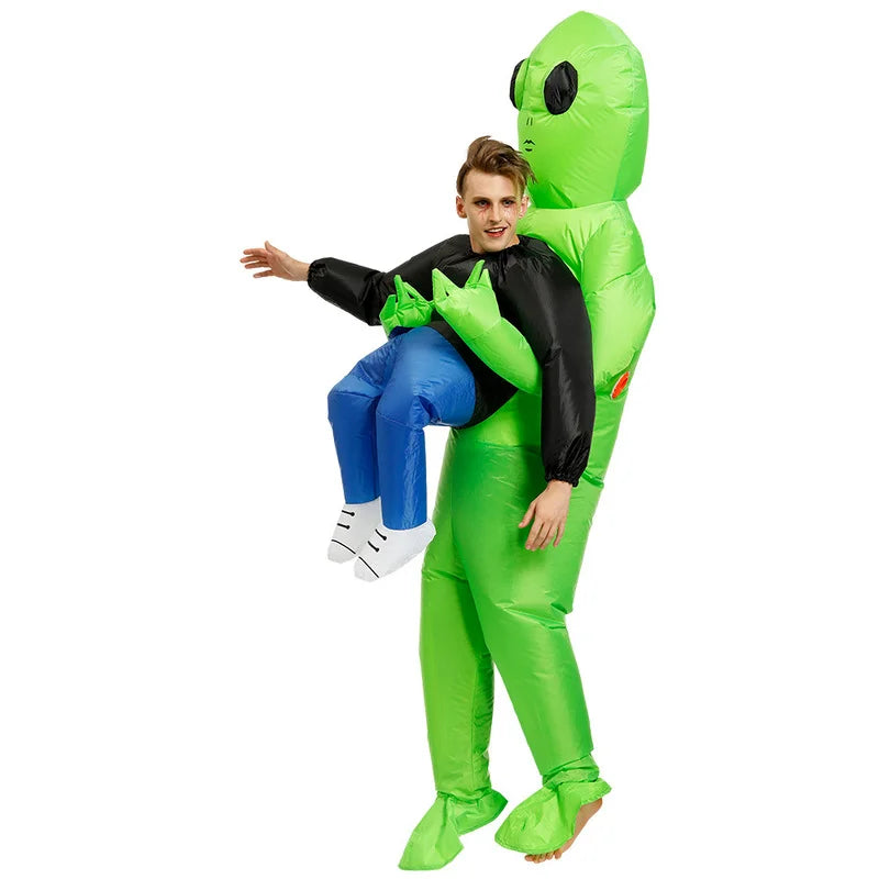Inflatable alien costume side view