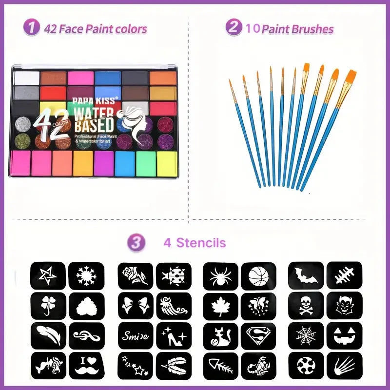 Face paint palette colours