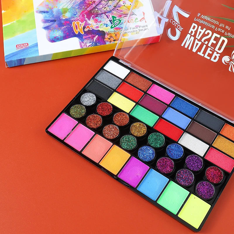 Face paint kit brushes and sponges