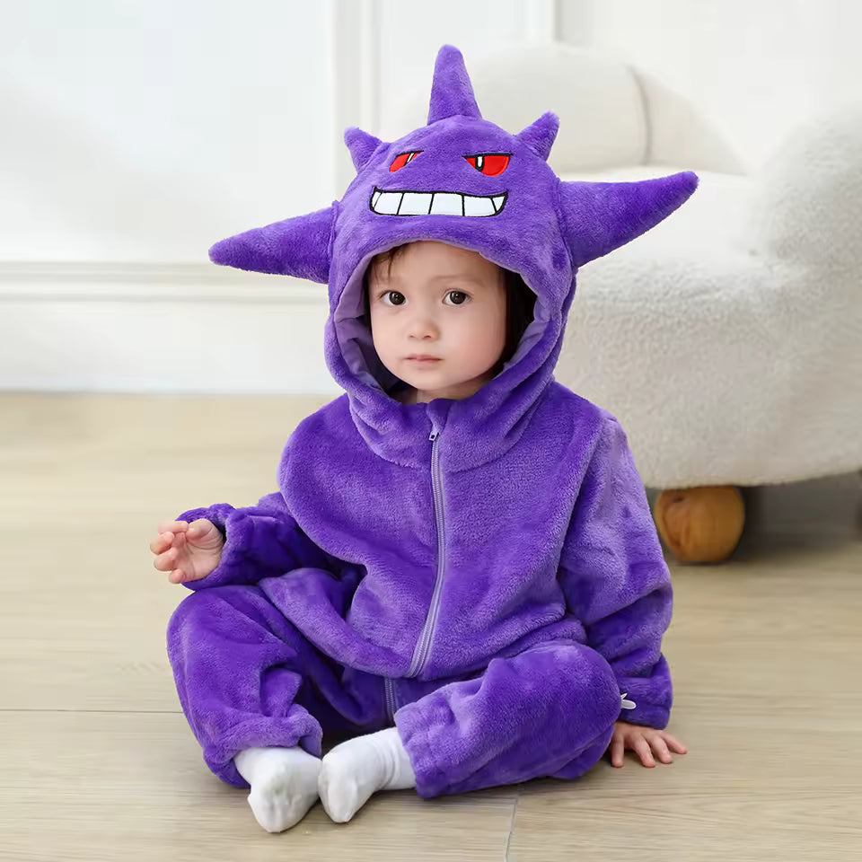 Baby in purple Gengar costume Pokemon cosplay