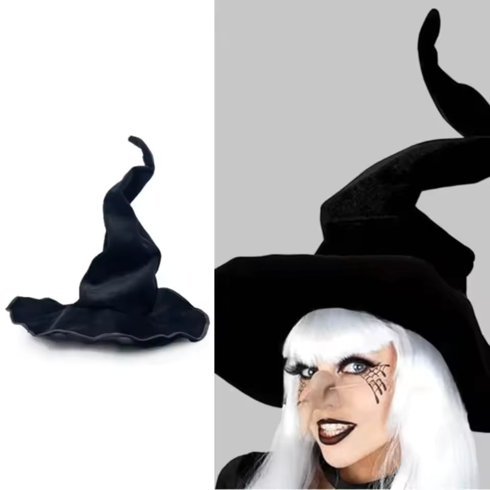 Foldable black knit witch hat — view 5